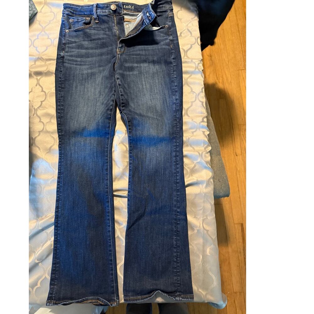 American Eagle Stretch Skinny Kick Jeans Dark Wash Denim Womens - Sz 12